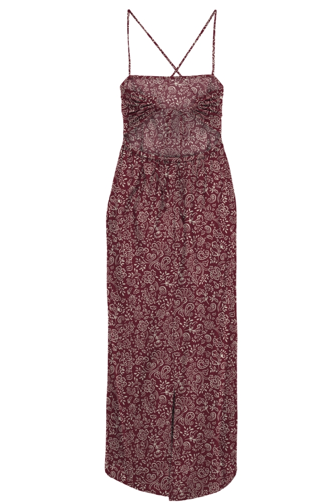 ONLJAKIRI LINEN STRAP MIDI DRESS WV 15357771 Sundried Tomato